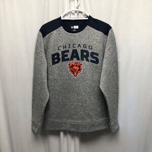 Chicago Bears NFL Team Apparel Mens Size Medium Gray Navy Knit Sweatshirt NEW